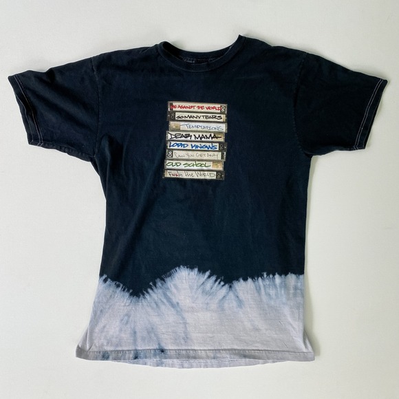 Cross Colours‎ Tupac Graphic T-Shirt Tie Dye Bottom Hip Hop Medium - Picture 1 of 5